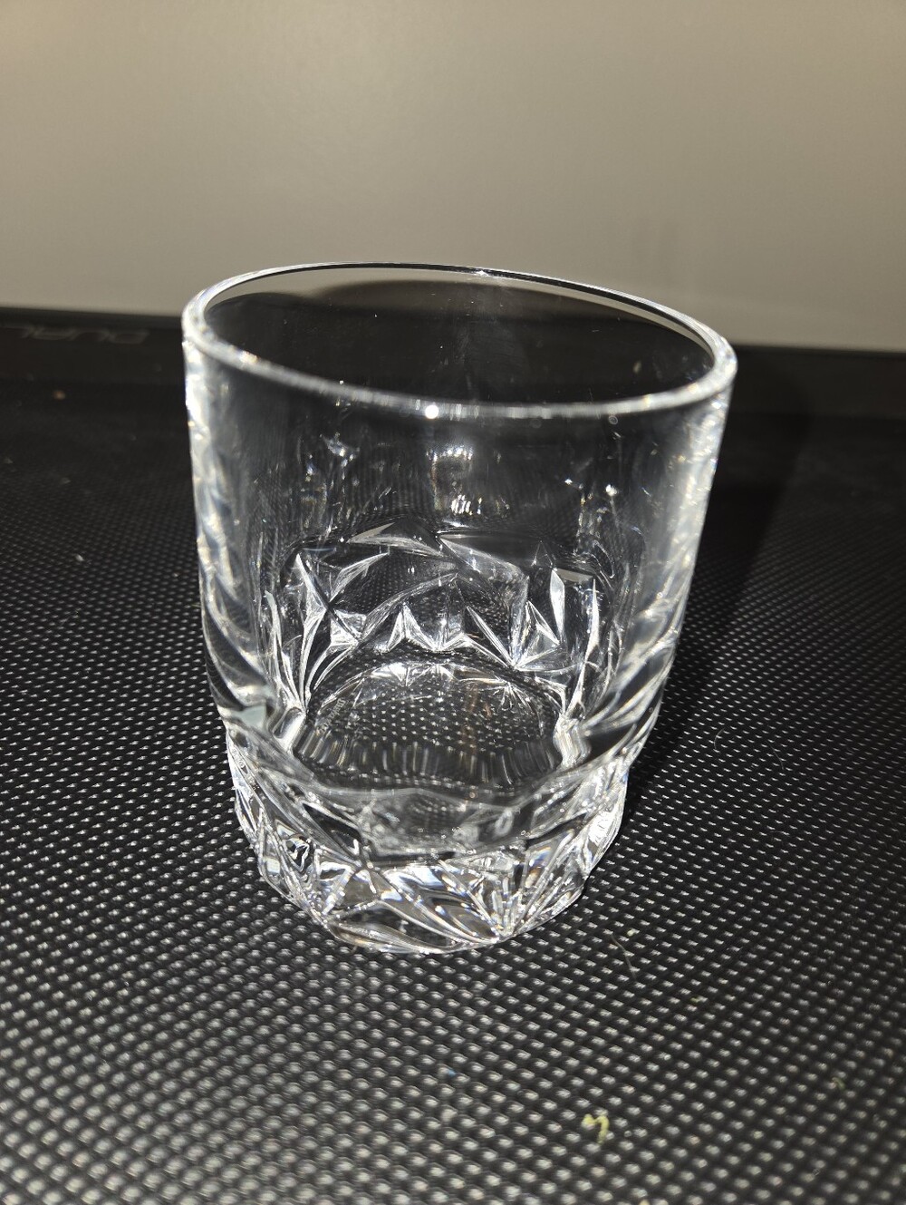 TIFFANY & CO ROCK CUT CRYSTAL DOUBLE OLD FASHIONED TUMBLER